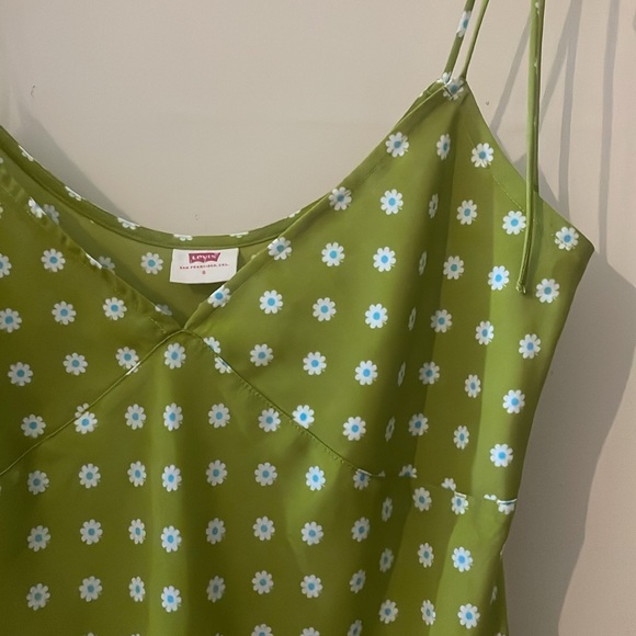Levi's Sweet Daisy Split Pea Gem Slip Dress Size Small - Picture 8 of 16